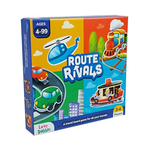 LoveDabble Route Rivals: Navigate Four Zones—Water, Road, Cloud & Railroad! Feel The Rush as You Race to Avoid Your Rival's Zone | Board Games for Family Night | Gifts for Kids