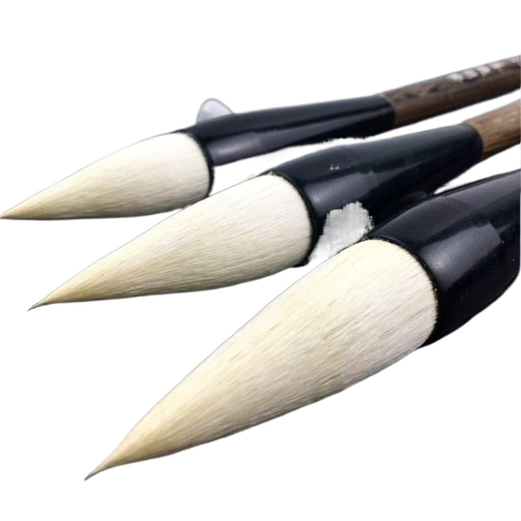 Chinese Calligraphy Drawing Brush, Chinese Calligraphy Brush Set Funnel Shaped Wool Hair Multiple Sizes