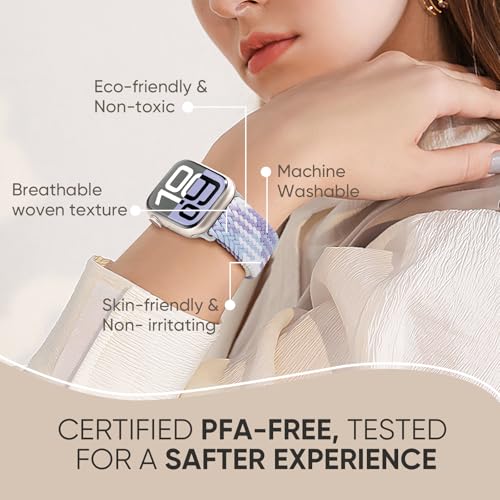 Image of Braided Stretchy Band Compatible with Apple Watch 40mm 41mm 42mm 38mm 44mm 45mm 46mm 49mm Women Men, Breathable Adjustable Nylon Sport Solo Loop Strap for iWatch Series 11 10 9 8 7 6 5 4 3 SE /Ultra 2