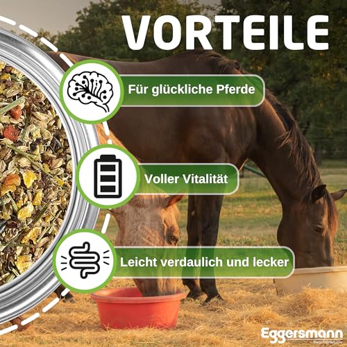 Eggersmann EMH Apfel & Karotten Müsli 15kg - Natürliches Kraftfutter für Pferde - Eiweißreduziertes Pferdefutter ohne Melasse - Ideal für Leichte bis Mittlere Arbeit