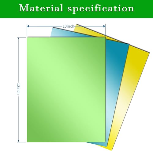 Miniatura 6 de Vinilo de transferencia de calor que brilla en la oscuridad, 6 hojas de vinilo de 12 x 10 pulgadas, poliuretano HTV luminoso fluorescente para