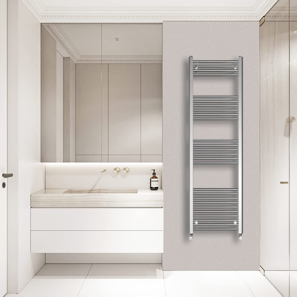 Warmehaus Straight Heated Towel Rail Radiator Ladder Chrome 1600x495mm