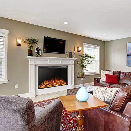 Xbeauty 37" Electric Fireplace Inserts With Remote Control & Timer &3 Colors, Overheating Protection,Touch Screen,Infrared Electric Fireplace Insert, 750W/1500W, Black (37‘’) #TOP1