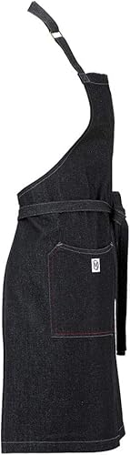 Miniatura 2 de Mercer Culinary Metro Edge - Delantal para servidor, babero, Zephyr Black Denim