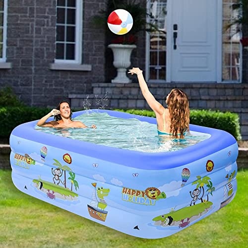 Inflatable Swimming Pool-Tinkle Well Kiddie Pool 71" X 55" X 23" | Durable And Thickened Design For Kids, Toddlers, And Adults | Ideal For Outdoor, Garden, Backyard, And Summer Water Parties #TOP1