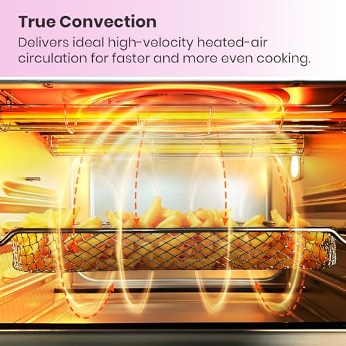 Retrostyleinfraredheatingairfryertoasterovenextralargecountertopconvectionoven10in1combo6slicetoastenamelbakingpaneasycleanwithrecipebookclassicpinkcolor Urban Country Home Decor Retro style infrared heating air fryer toaster oven extra large countertop convection oven 10 in 1 combo 6 slice toast enamel baking pan easy clean with recipe book classic pink color urban country home decor