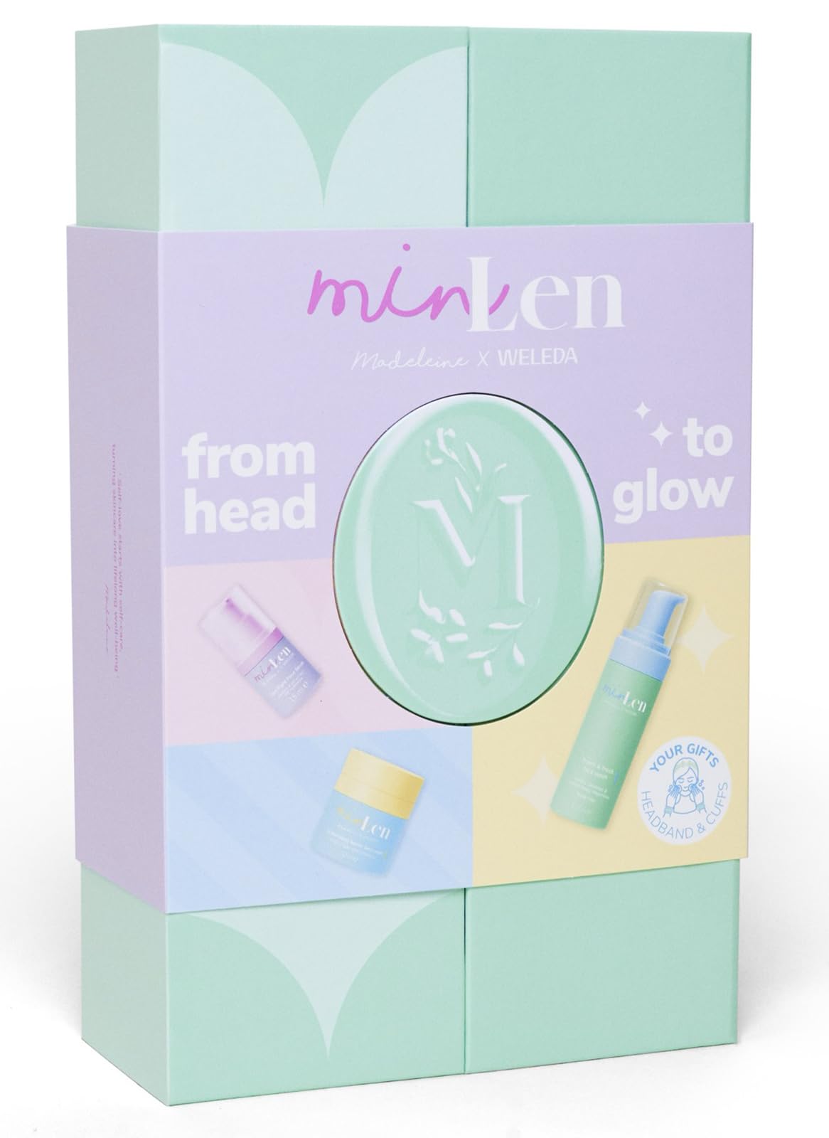 From Head to Glow Set Naturkosmetik Gesichtspflege Geschenkset für Kids & Tweens - Foam & Fresh Waschgel, Barrier Gesichtscreme/Feuchtigkeitscreme & Travelsize Glow Right Face Serum (vegan)