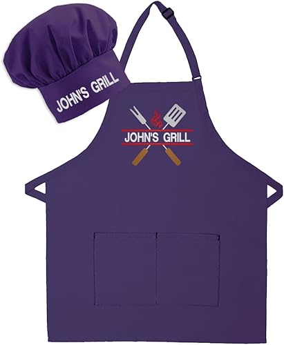 Miniatura 7 de Delantal bordado personalizado para adultos, hecho en los Estados Unidos, para hombres, mujeres, día del padre, cocina, barbacoa, parrilla, regalo