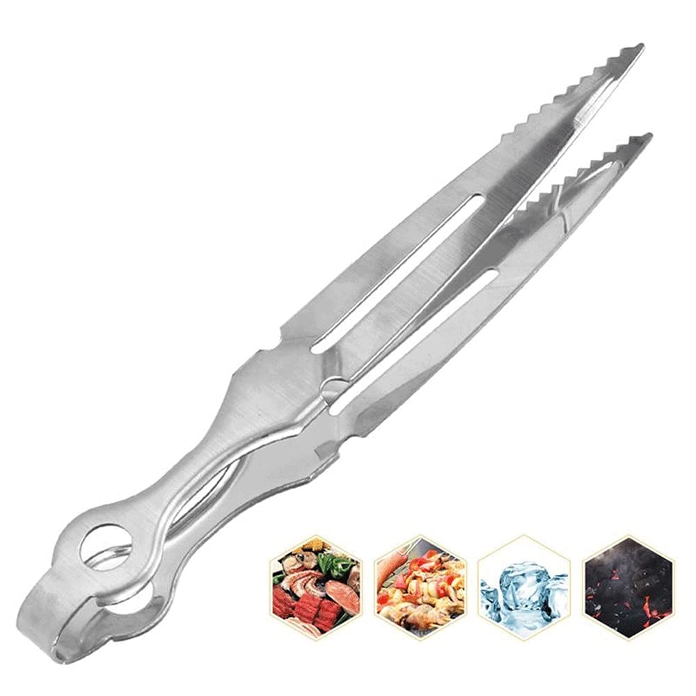 Pinzas de Cocina, 1 Unidad, Pinzas para carbón, Pinzas ergonómicas de Acero Inoxidable para Parrilla, Pinzas para Barbacoa, Pinzas para Pipa de Agua, Accesorios, Herramientas para Barbacoa