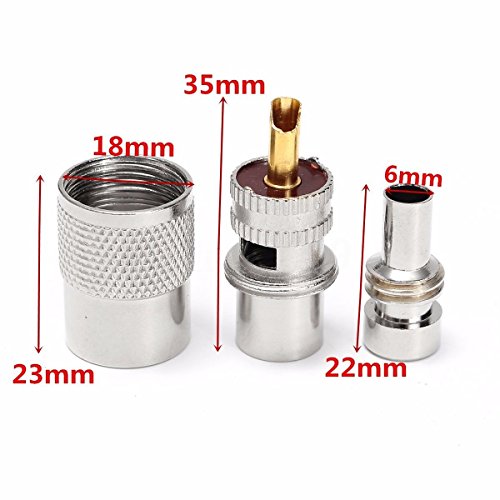 PL259 Conector de soldar con reductor para cable coaxial RG8X 10 piezas miniatura 4
