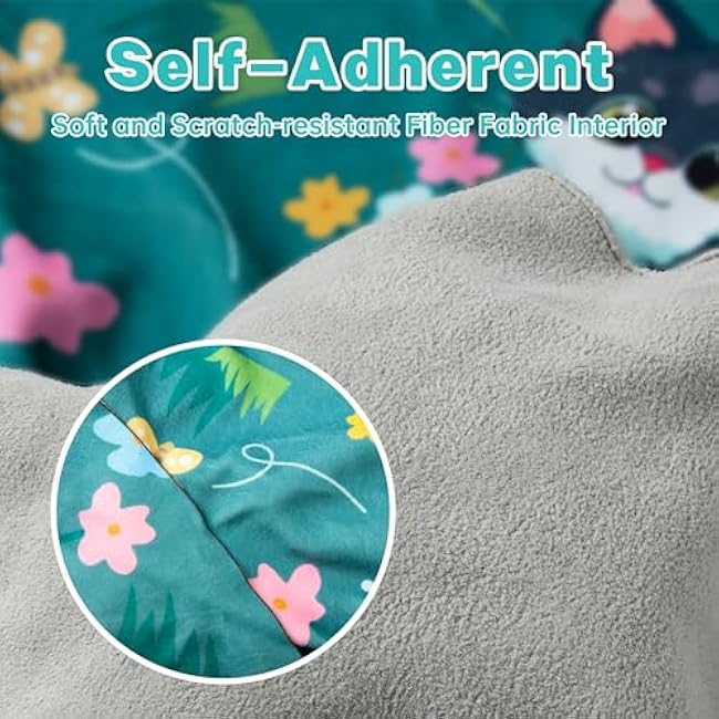 Cat Grooming Wrap, Cat Wrap for Cutting Nails, Self-Adherent Fabric Wrap for Cats, Cat Burrito Wrap Anti-Scratch, Anti-Escape, Multifunctional Swaddle Wrap Pet Tool 27.5¡Á27.5-H3v5QIWO