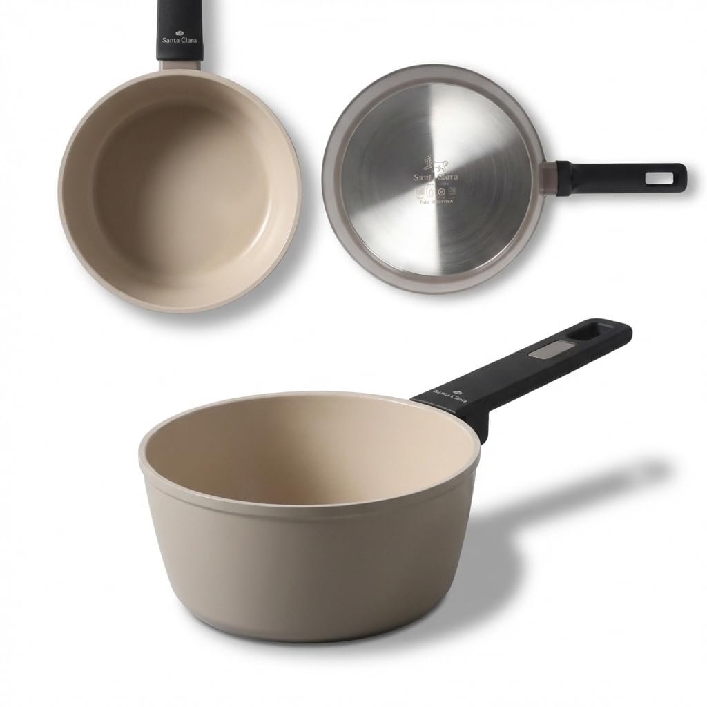 INDE SANTA CLARA | Cazo 16 cm Nordkitch aluminio forjado, cazo cocina antiadherente doble capa, full induction, apto para inducción, gas, vitro y eléctrica, ideal para salsas y calentar leche