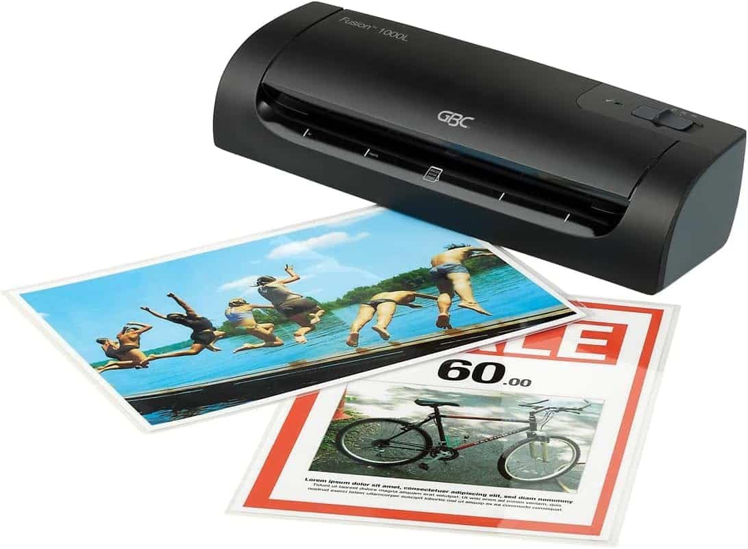 GBC Laminiergerät A4 Fusion 1000L, High Speed Laminieren, 4 min Aufwärmzeit, Heiß-/ Kaltlaminieren, für Visitenkarten-Größe bis A4, Ideal für Home Office oder kleine Büros, Schwarz, 4400744EU