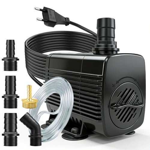 SongLong Ultra-Leise Springbrunnenpumpe 25W 1800L/H 3m Kabel Teichwasserpumpe mit Überhitzungsschutz für Gart brunnen Teich Hydroponik-Anlagen