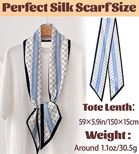 kcctoo 59" Mulberry Silk Like Head Scarf Women's Fashion Square Neck Satin Scarfs for Bag Hair Scarves Gift 59 * 5.9”2