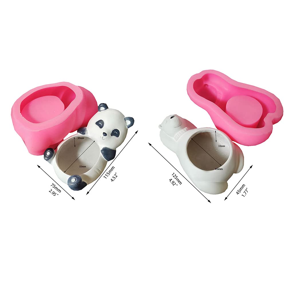 Panda - Caja de almacenamiento en forma de oso polar de silicona para cemento o o portavelas