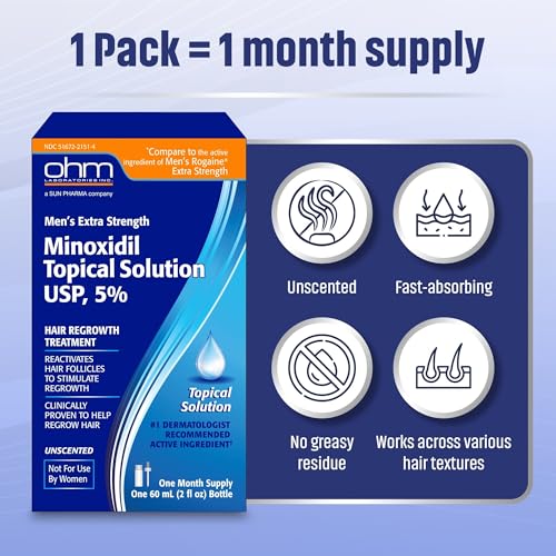 Image of Minoxidil Men's 5% Solution 2oz Tincture Bottle Clinically Proven to Regrow Hair, Topical Solution 5%, Hair Thinning Treatment (2 Fl Oz (Pack of 1))