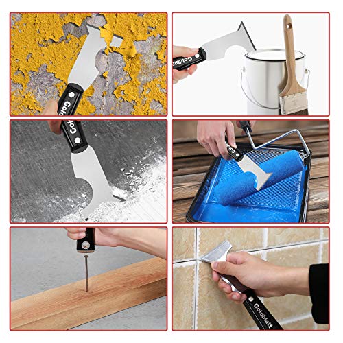 Goldblatt 6-Piece Joint Knife Set, 5-Piece 1-1/2'' To 6'' Putty Knives And 6-In-1 Multi-Tool Painter Scraper, Nylon Handle, For Drywall #TOP6