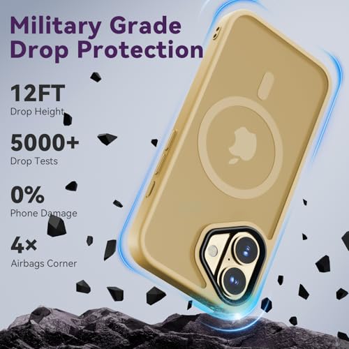 Image of Magnetic for iPhone 16 Plus Case,[Slide Camera Cover][Compatible with Magsafe][Kickstand][Military Grade Protection] Shockproof Rugged Case for iPhone 16 Plus,Orange