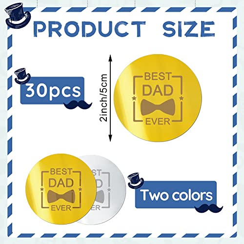 30 Pieces Acrylic Cake Disc Mirror Cupcake Toppers, Happy Father's Birthday Cupcake Toppers Diy Cupcake Decoration For Fathers Birthday Cupcake Decorations Theme Party Supplies #TOP1