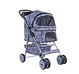 Classic Zebra 4 Wheel Pet Stroller