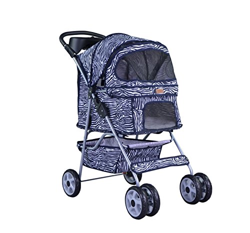 Classic Zebra 4 Wheel Pet Stroller