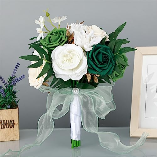 Ramo de Novia de Tela de Rosa Artificial para Boda miniatura 6