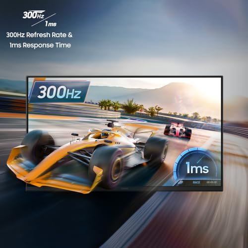 Image of Samsung Odyssey G4 Flat Monitor 25 Inch FHD (1,920 x 1,080 Resolution), 300 Hz, IPS Panel, 1ms(GTG), Display Port, HDMI, Headphone Jack, FreeSync & G-Sync (LS25HG400EWXXL, Black)