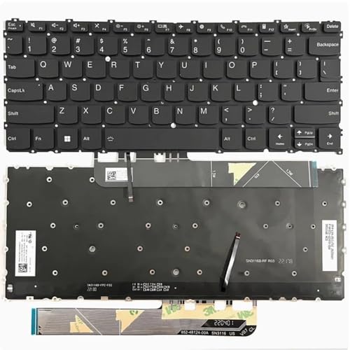 Clavier Lenovo ThinkBook 13S Plus G3 de rechange avec touches noires haute résistance