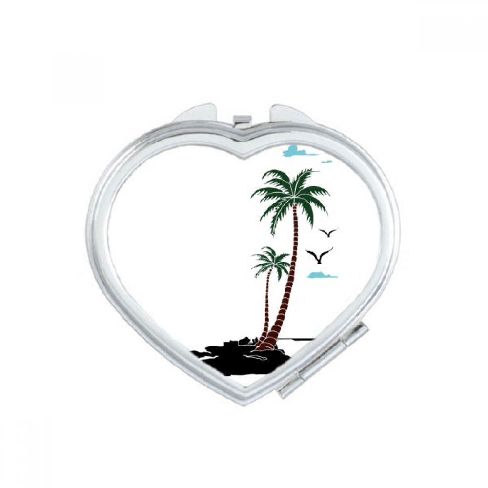Miroir de maquillage pour retouches sur la plage design cocotier voyage