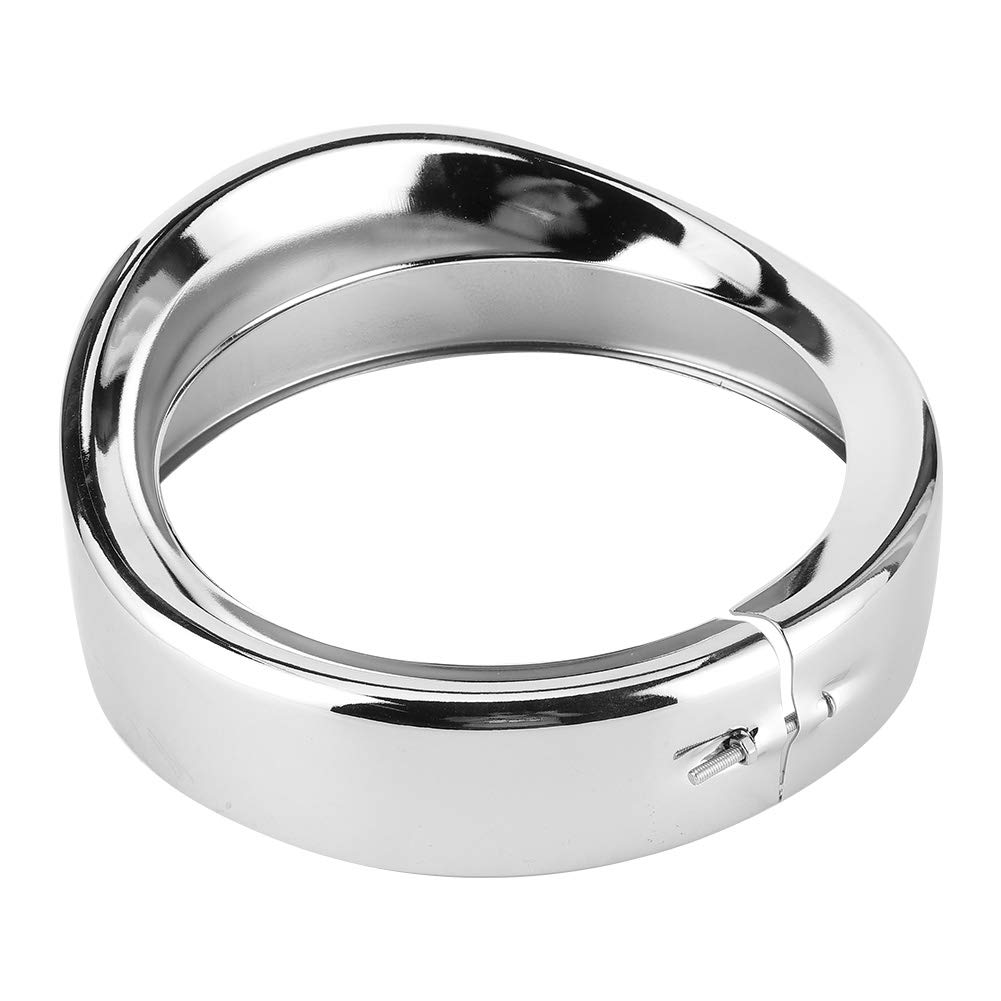 Anello di decorazione per faro anteriore in argento da 7 pollici per moto, copertura decorativa per luce in stile parasole in alluminio, decorazione per faro anteriore antiurto e a