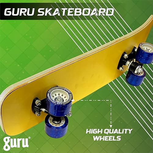 Image of GURU Skateboard, Wooden Non-Slip Skateboard for Kids, Adult, Casterboard /Skate Board /Hoverboard /Longboard for Beginners, Learners, Training Purpose for All Age Group