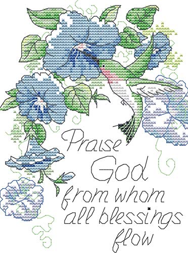 Awesocrafts Cross Stitch Kits, Quotes Praise God from Whom All