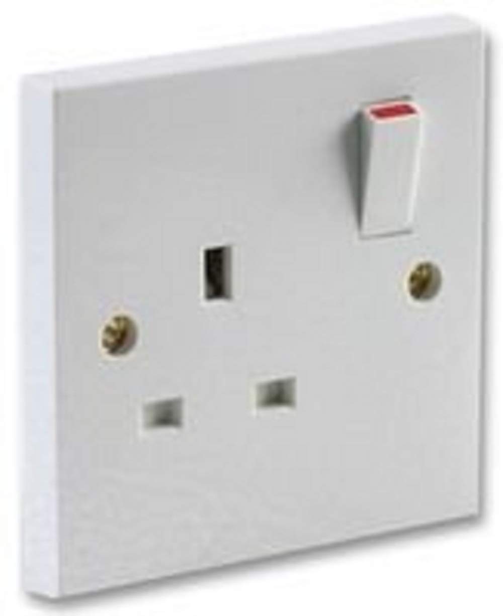 SINGLE SWITCHED SOCKET 13A Switched Socket 1-Gang Single Pole, white