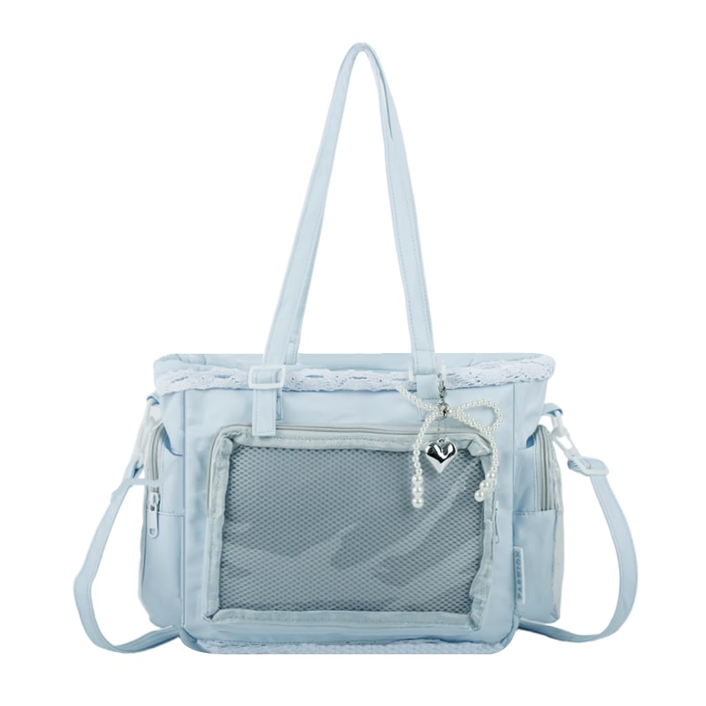 ziranyu Tote Bag Crossbody with Insert Large Capacity Tote Bag Clear Display DIY Bag with Removable Mesh Display Panel for Anime Fans-picture-38