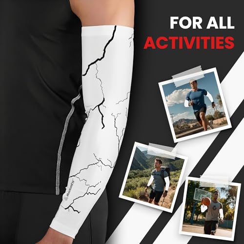 Image of Autofy Active-Fit 240 GSM Printed Outdoor Indoor Use Unisex Arm Sleeves with UV Tan Protection & Compression Cooling Effect for Men Women Kids