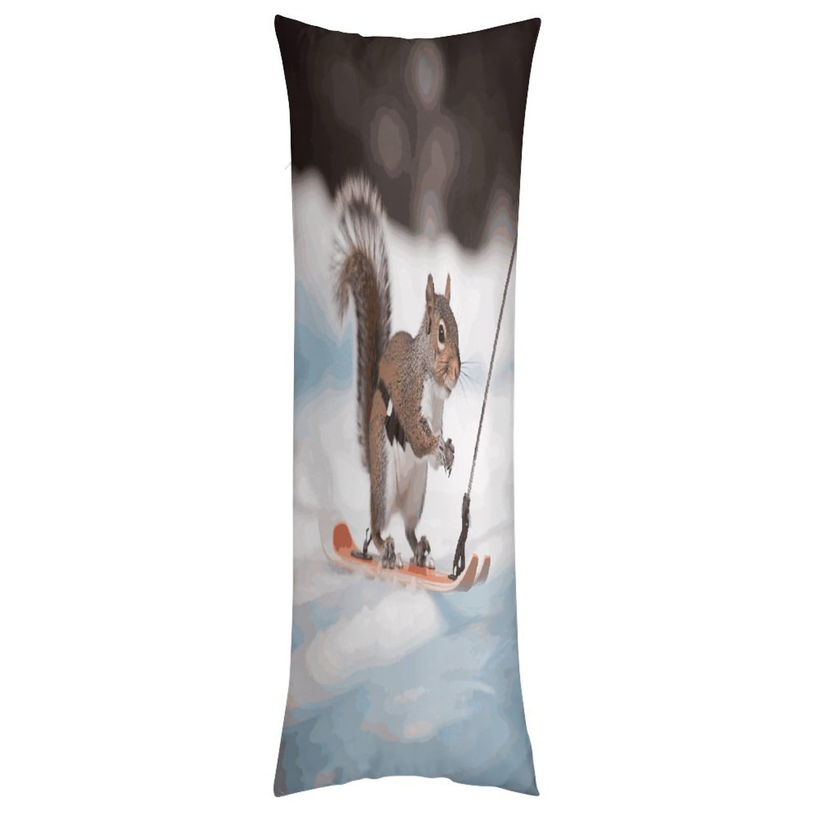 LDGSUPH Skiing Squirrel Pillow Cases Soft Pillowcase with Invisible Zipper Wrinkle Resistant Pillow Covers Breathable Removable Pillow Protector for Bed Sofa Car 20"x54"