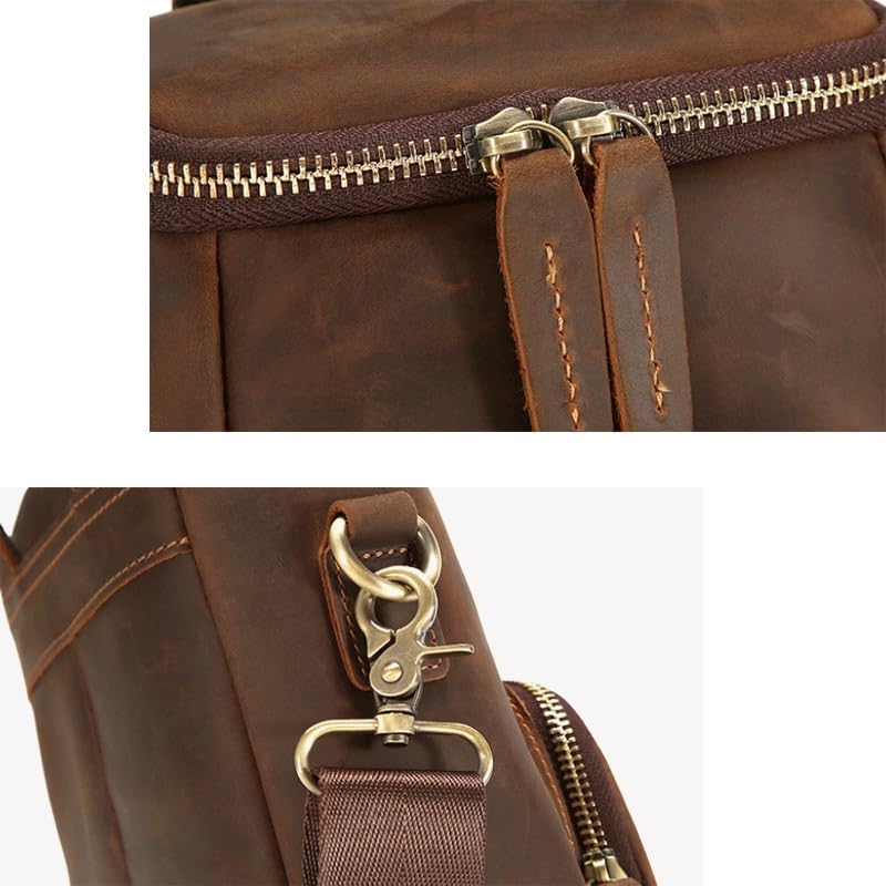 Crossbody Bag Retro Men's Single Shoulder Bucket Casual Commuting Leather