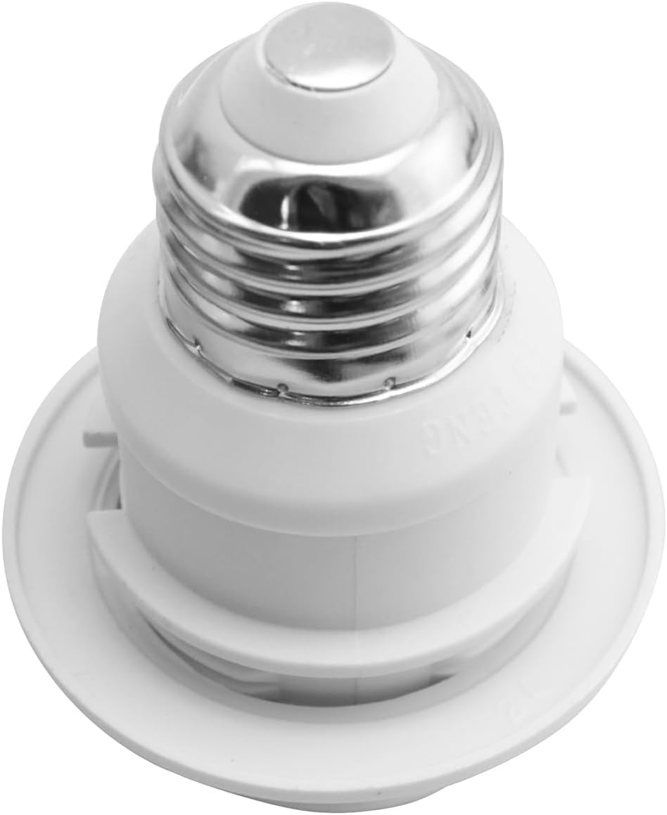 LQ Industrial 2PCS White Plastic Mountable Glass Shade Conversion Head E26 to E26 Socket Extender Lamp Holder Adapter Suitable for Incandescent Bulb