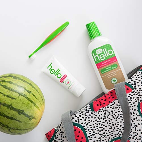 Hello 4346100175 Natural Watermelon Flavor Kids Fluoride Free Toothpaste And Mouthwash thumb #3