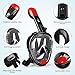 amzdeal Máscara de Buceo, Máscara de Snorkel Adjustable de Cara Completa 180°...