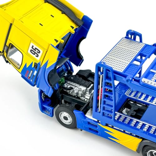 Modelo de auto aleación 1/64 remolque Benz azul miniatura 5