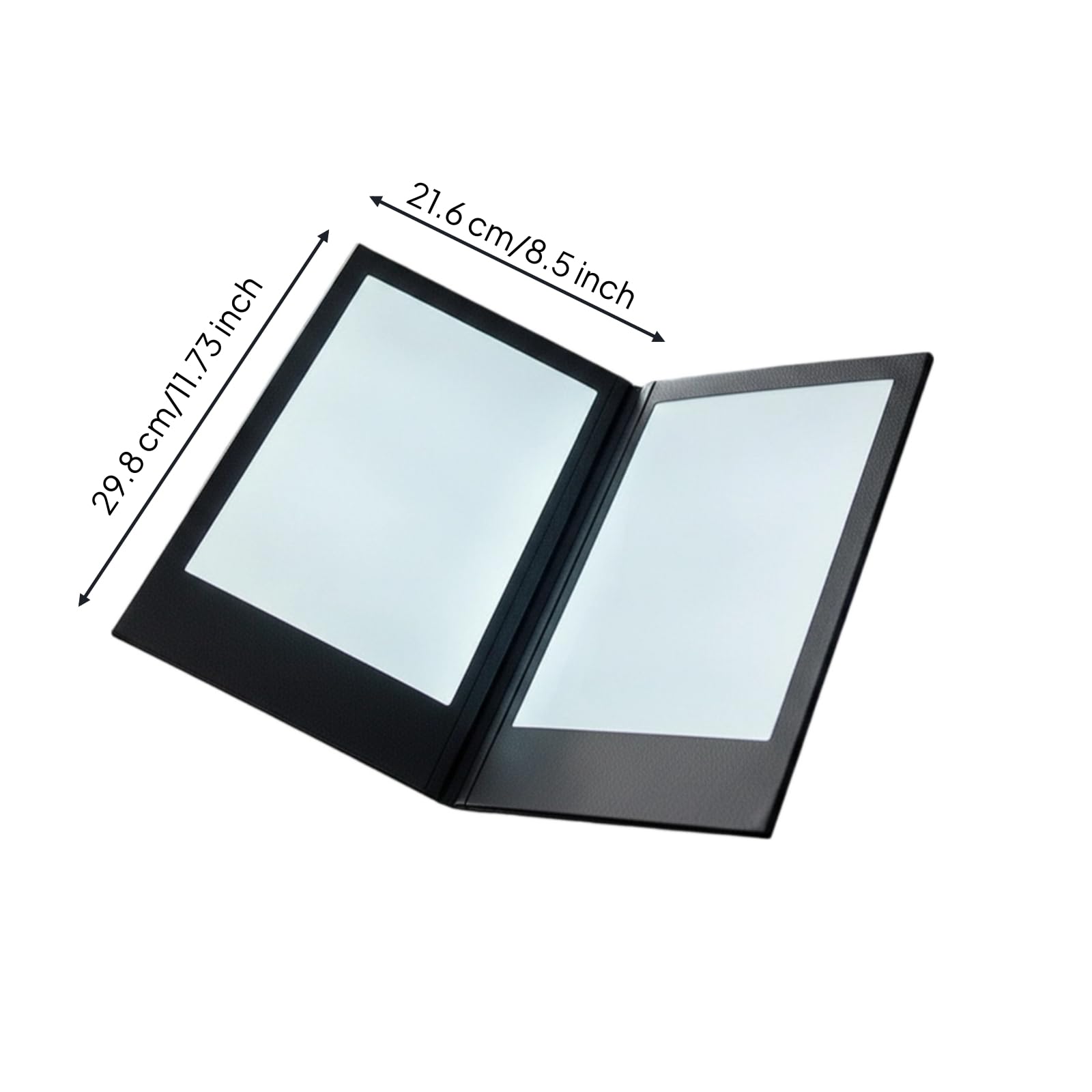 HuadaXtai Menú Iluminado Carpeta Portamenú Cubierta LED Carpeta de Carta Soporte de Mesa con Paneles Luminosos para Lectura Fácil, Blanco, Dos Páginas, Dos Caras Luminosas Tamaño A4