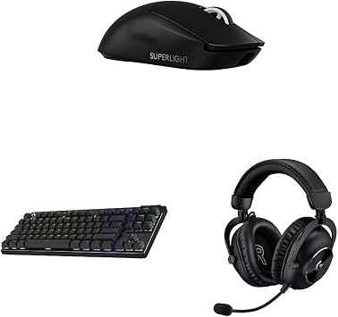 Logitech G Pro X Superlight 2 Lightspeed Wireless Gaming Mouse + G Pro X TKL Lightspeed Wireless Gaming Keyboard, Linear + G Pro X 2 Lightspeed Wireless Gaming Headset Bundle - Black