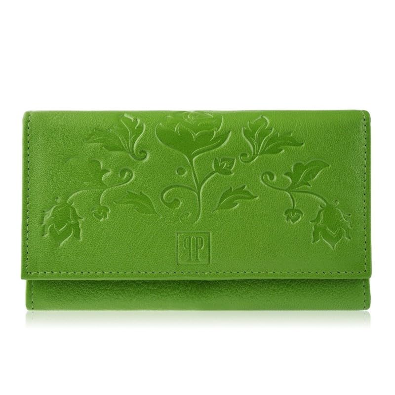 Geschenk-Set für Sie Damen Blumen Geldbörse T-45 und Leder Kartenetui T-151 ZUP-144-GR
