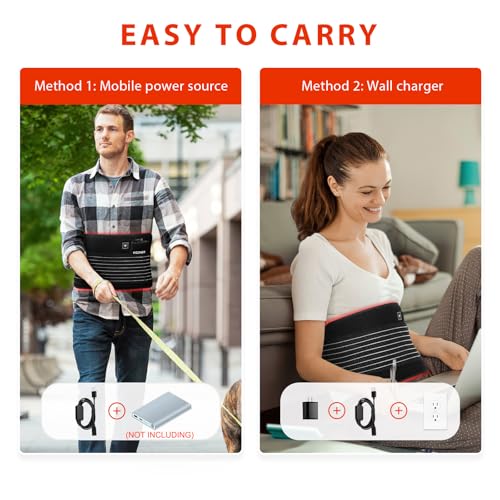 Image of Red Light Therapy Belt for Body Comfort - APP-Controlled Wearable Dual Power Modes, Ideal for Women (Black4)