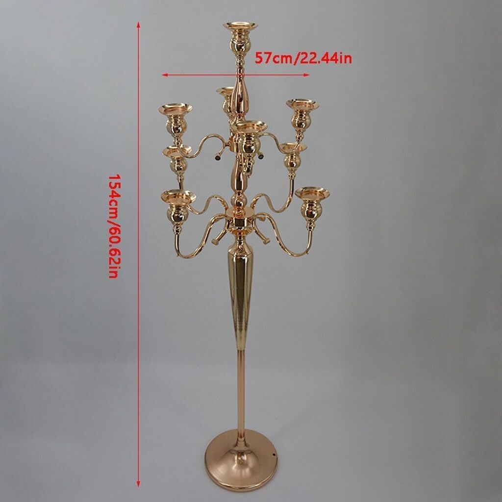 Elegant Metal Candelabra Candle Holder for Weddings, Parties, Romantic Dinners & Home Decor