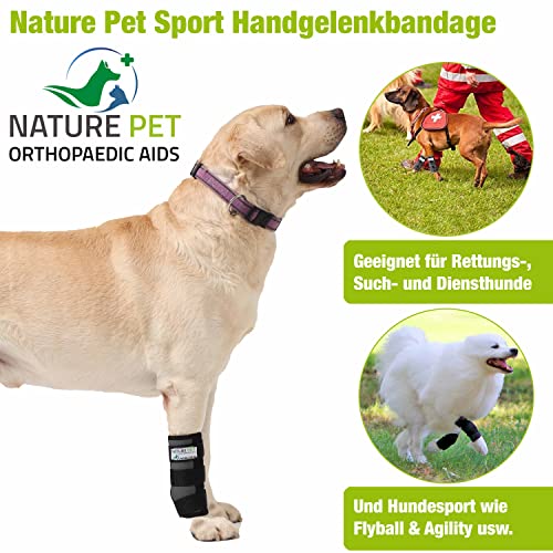Nature Pet Sport Gelenk Bandage Gelenk- & Knochenschutz für Hunde - geeignet für Agility, Flyball und Hunde Frisbee - Bandage bei leichter Arthrose oder Leckschutz und Verbandschutz nach OP (L)