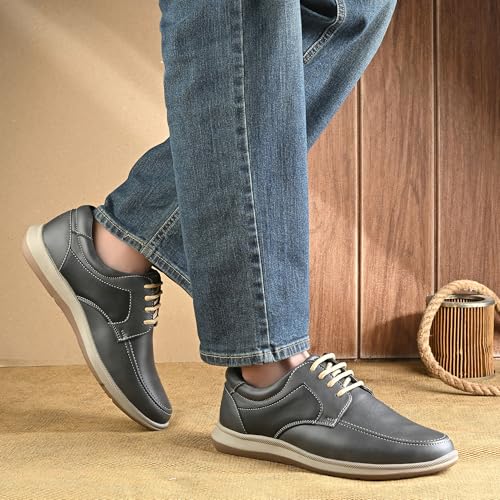 Image of Centrino Men's Casual Lace-Up Shoes | Comfortable Round Toe Lace-Up Derby Shoe with Rugged Rubber Thick Sole for Casual, Office, College, Outdoor, Travel, Trekking, Weekend Outing(8102)