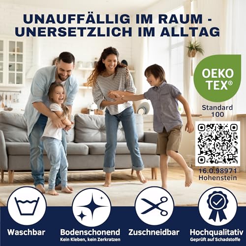 Teppich Antirutschunterlage 190 x 290 cm – Made in Germany – Zuschneidbare Antirutschmatte ohne Weichmacher – rutschfeste Teppichunterlage für alle Böden – Geruchsneutraler Teppichstopper